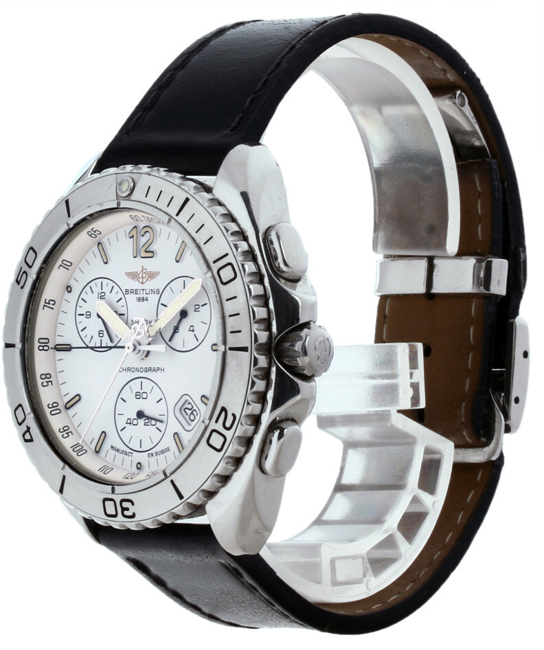 A53605 Breitling Shark White/Leather Ø40 mm USED Price € 1.000