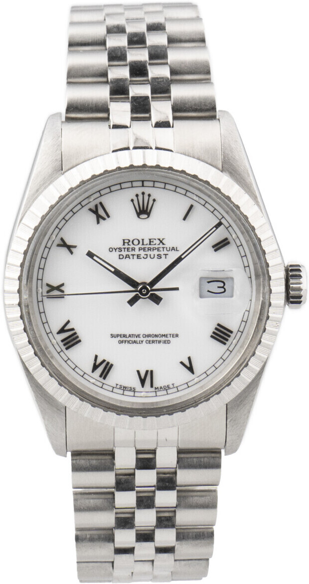 16030 Rolex Datejust White/Steel Ø36 mm 